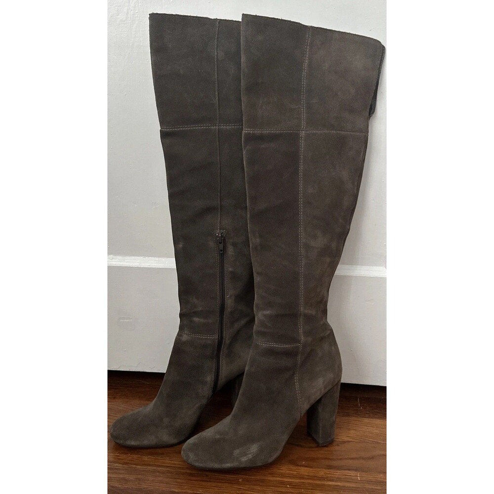 Gray Suede Boots Tall Giani Bini Womens 10 Knee High